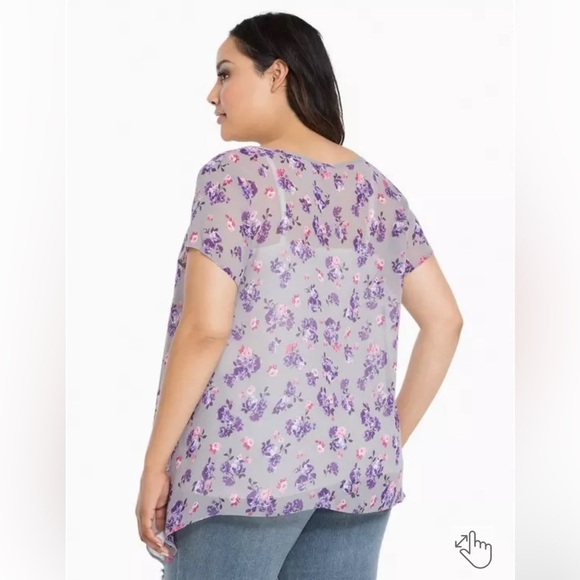 2X - torrid Floral Chiffon Top - Picture 2 of 5